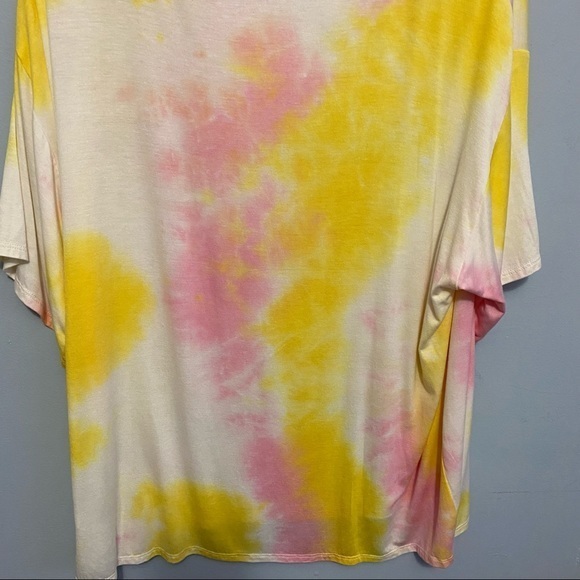 Go Ask Your Dad Oversized Relaxed Fit Tie Dye Scoop Neck Half Sleeves Tee - Picture 11 of 14